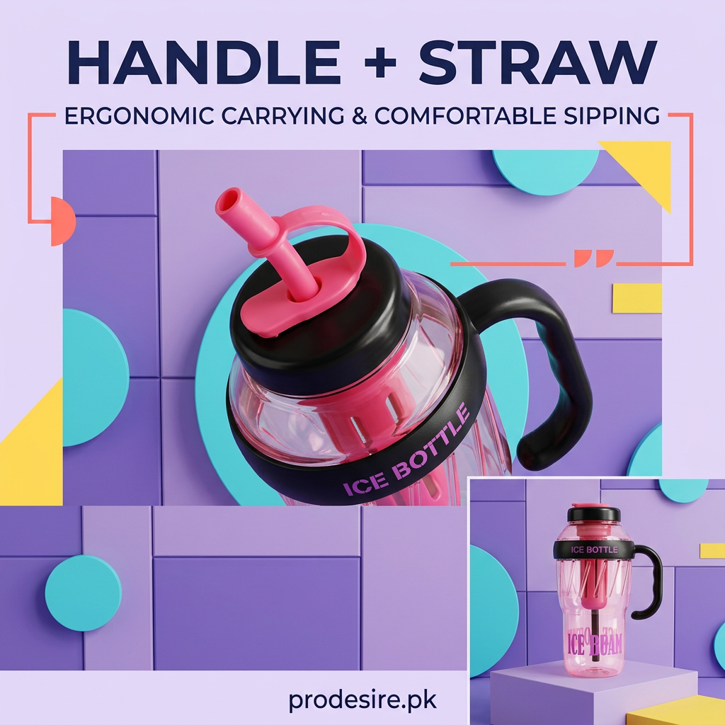icecream tumbler handle and straw detail poster