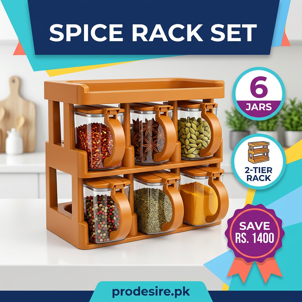 Colourful Prodesire spice rack poster with Rs 1400 saving