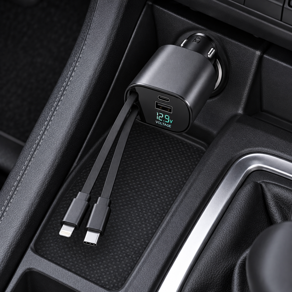 Car charger in vehicle console