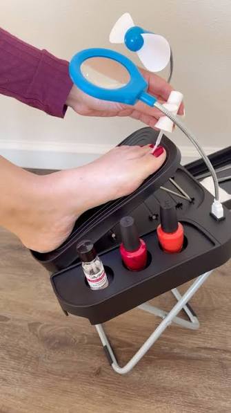 PRODESIRE™ PEDICURE FOOT REST NON-SLIP ADJUSTABLE STAND WITH LED AND DRYING FAN