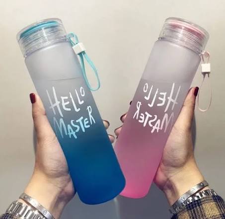 PRODESIRE™ HELLO MASTER GLASS WATER BOTTLE 480ML