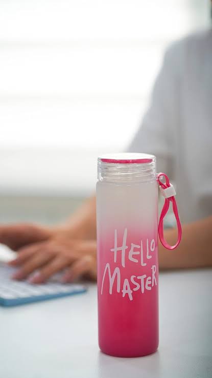PRODESIRE™ HELLO MASTER GLASS WATER BOTTLE 480ML