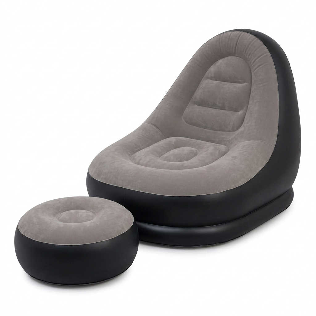 INFLATABLE SOFA WITH FOOT REST & ELECTRIC PUMP
