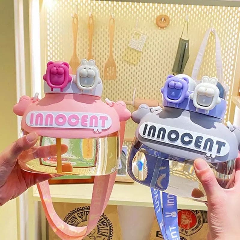 FUN AND STYLISH STUDENT TUMBLER WITH STRAW – 1200ML CAPACITY