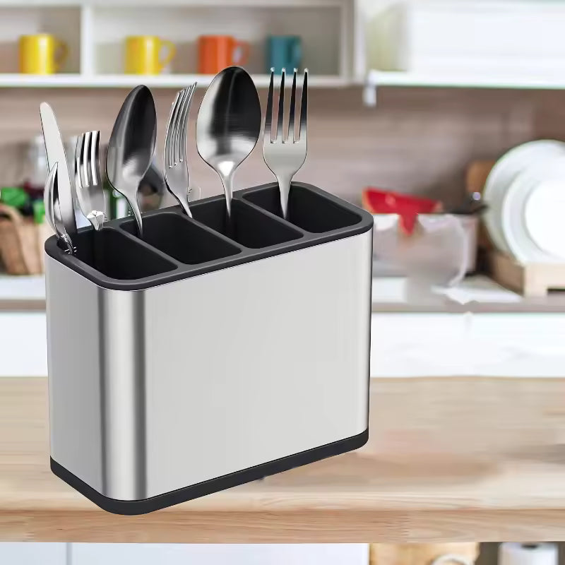 STAINLESS STEEL CUTLERY RACK FOR NEAT KITCHEN STORAGE