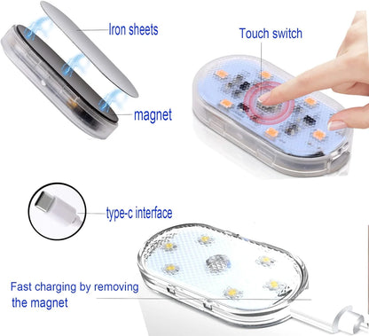 PRODESIRE™ LED CAR INTERIOR LIGHTING, FINGER TOUCH SENSOR READING LAMP, 7 COLORS LED INTERIOR CAR LIGHTS