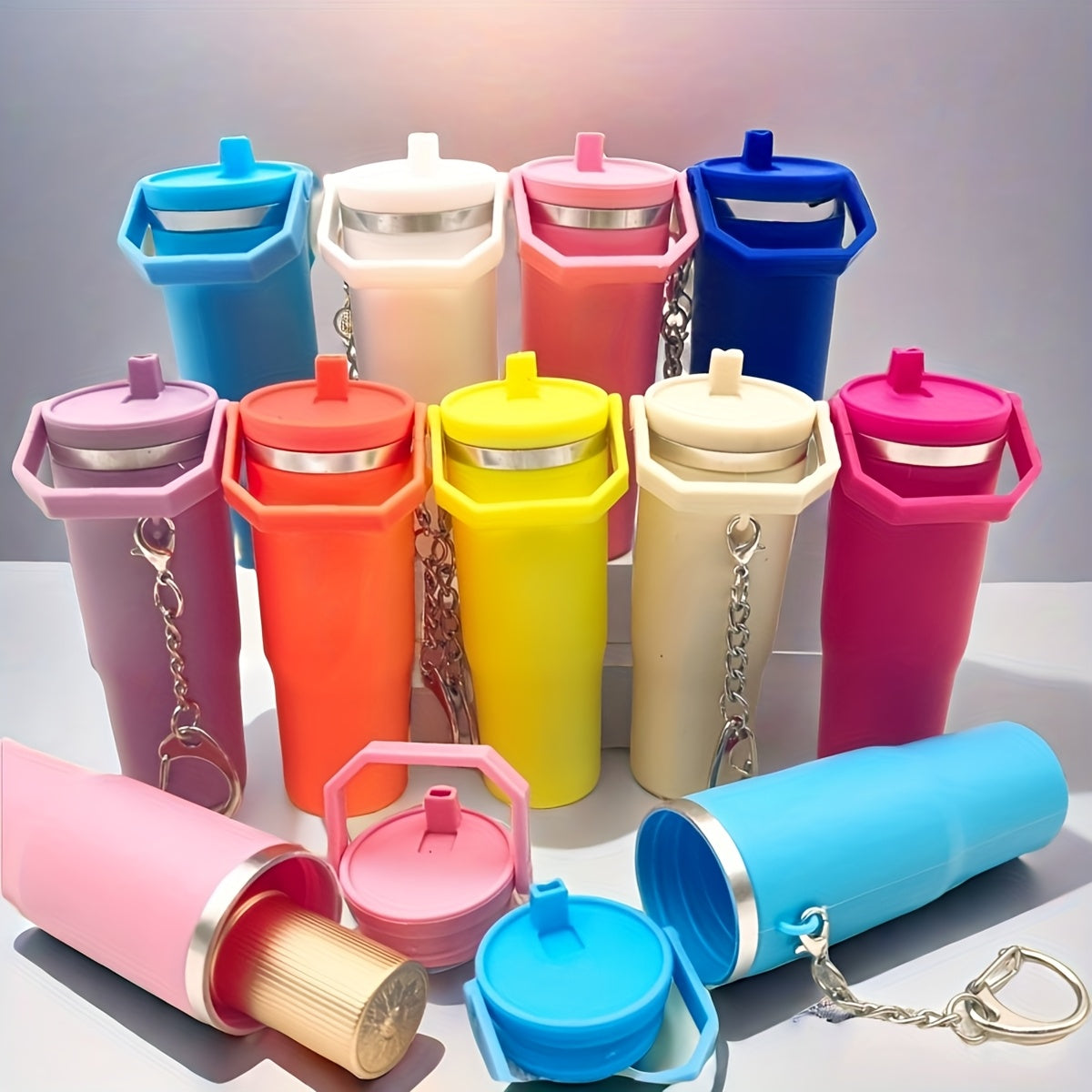 COLORFUL MINI TUMBLER KEYCHAIN – UNIQUE & ATTRACTIVE STYLE