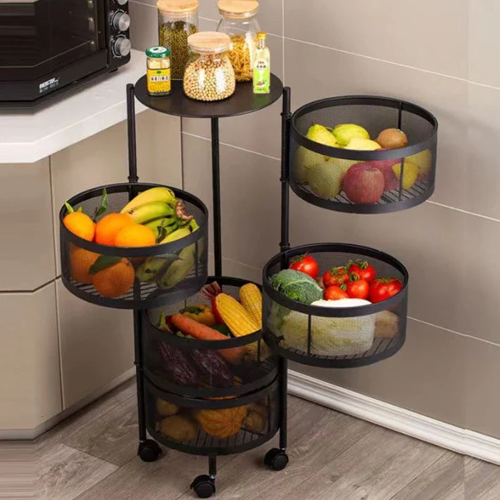 DURABLE MULTI-LAYER STORAGE RACK CART FOR FRUITS, VEGETABLES & HOME ESSENTIALS