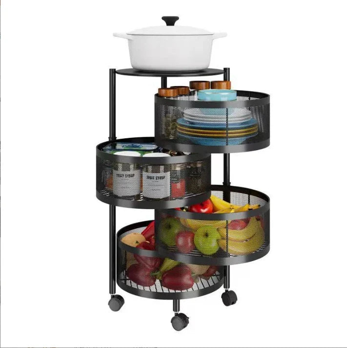 DURABLE MULTI-LAYER STORAGE RACK CART FOR FRUITS, VEGETABLES & HOME ESSENTIALS