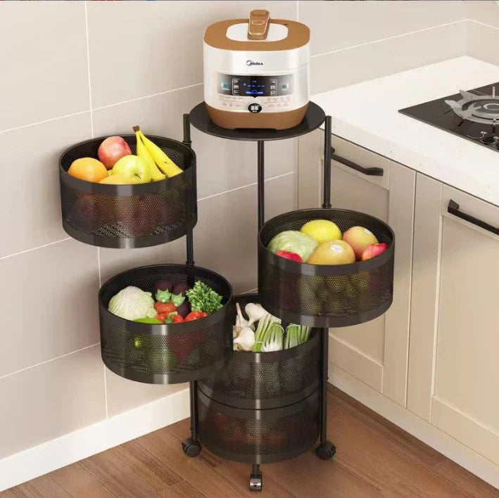 DURABLE MULTI-LAYER STORAGE RACK CART FOR FRUITS, VEGETABLES & HOME ESSENTIALS