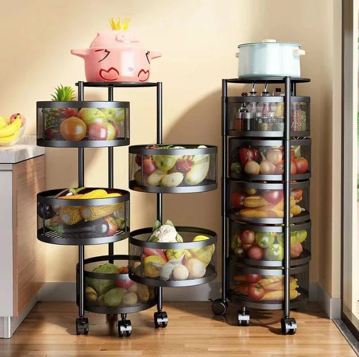 DURABLE MULTI-LAYER STORAGE RACK CART FOR FRUITS, VEGETABLES & HOME ESSENTIALS