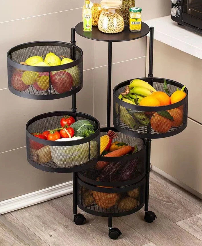 DURABLE MULTI-LAYER STORAGE RACK CART FOR FRUITS, VEGETABLES & HOME ESSENTIALS