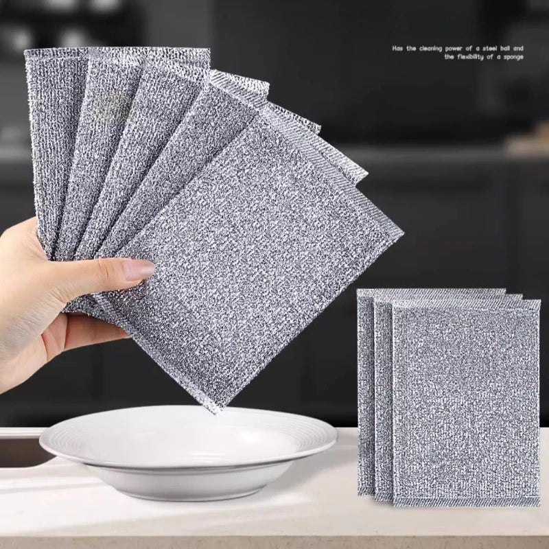 5PCS MULTIPURPOSE WIRE DISHWASHING CLOTHS FOR WET AND DRY CLEANING