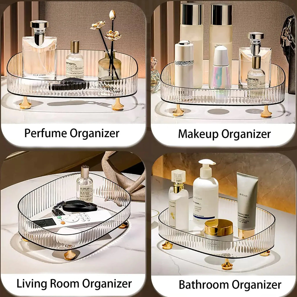 CLEAR DESKTOP ACRYLIC COSMETICS STORAGE TRAY
