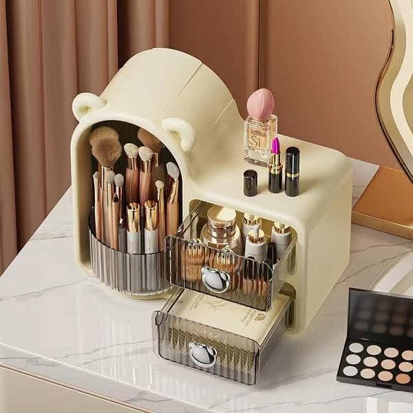 360° ROTATING BEAR MAKEUP STORAGE BOX