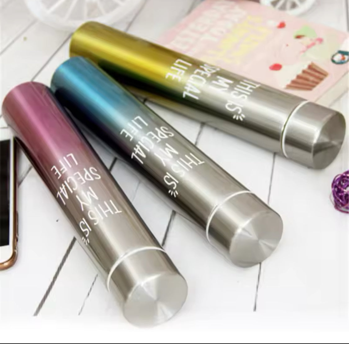 NEW STAINLESS STEEL SLIM WATER BOTTLE