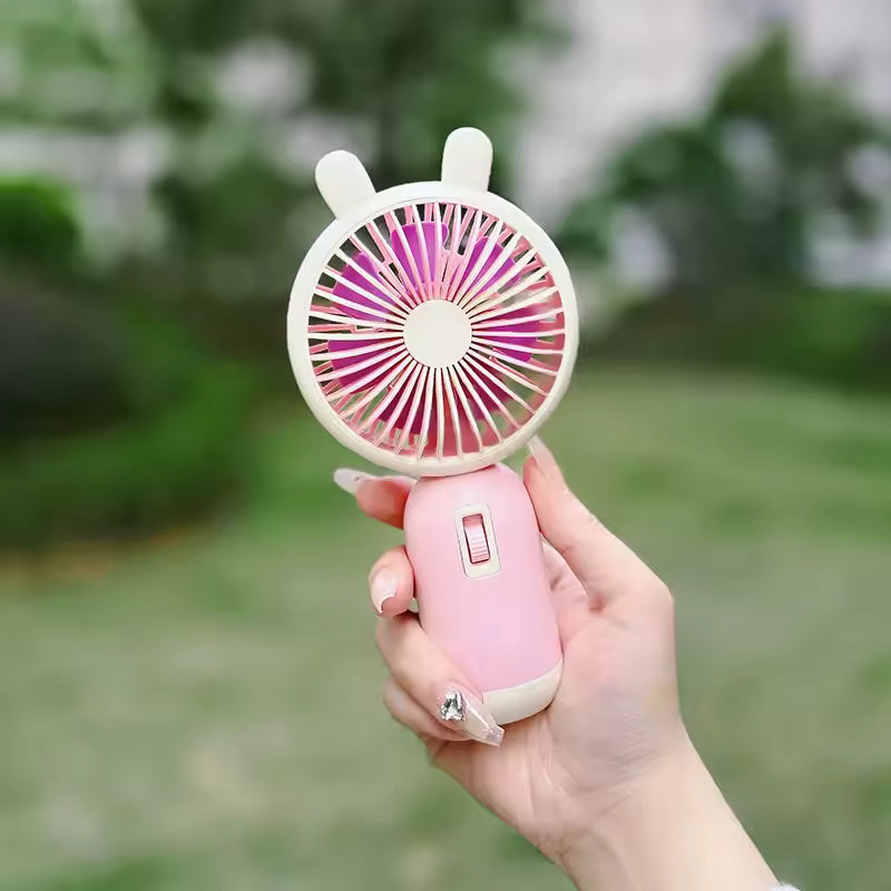 MINI HANDHELD FAN PORTABLE USB RECHARGEABLE 3 SPEED COOLING ✅