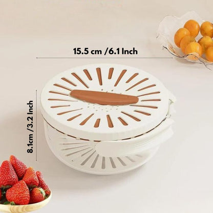 MULTIFUNCTIONAL FRUIT AND VEGETABLE DRAINING BASKET WITH LID