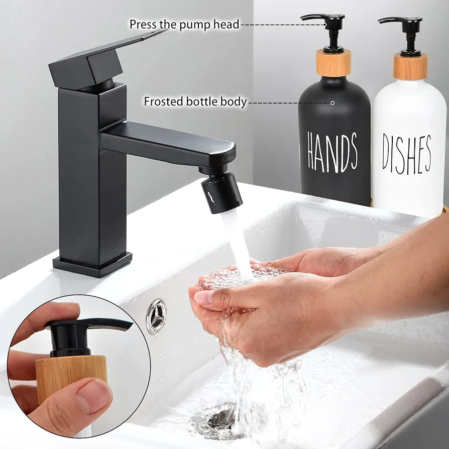 HAND AND DISH SOAP DISPENSER GLASS MATERIAL (PAIR)