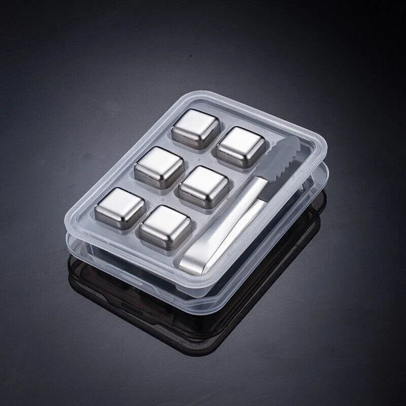REUSABLE STAINLESS STEEL ICE CUBES ICE PELLETS COOLING STONES COOLER FOR DRINK BAR TOOL