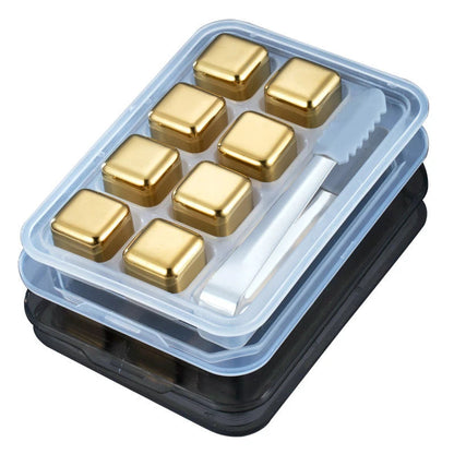 REUSABLE STAINLESS STEEL ICE CUBES ICE PELLETS COOLING STONES COOLER FOR DRINK BAR TOOL