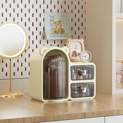360° ROTATING BEAR MAKEUP STORAGE BOX