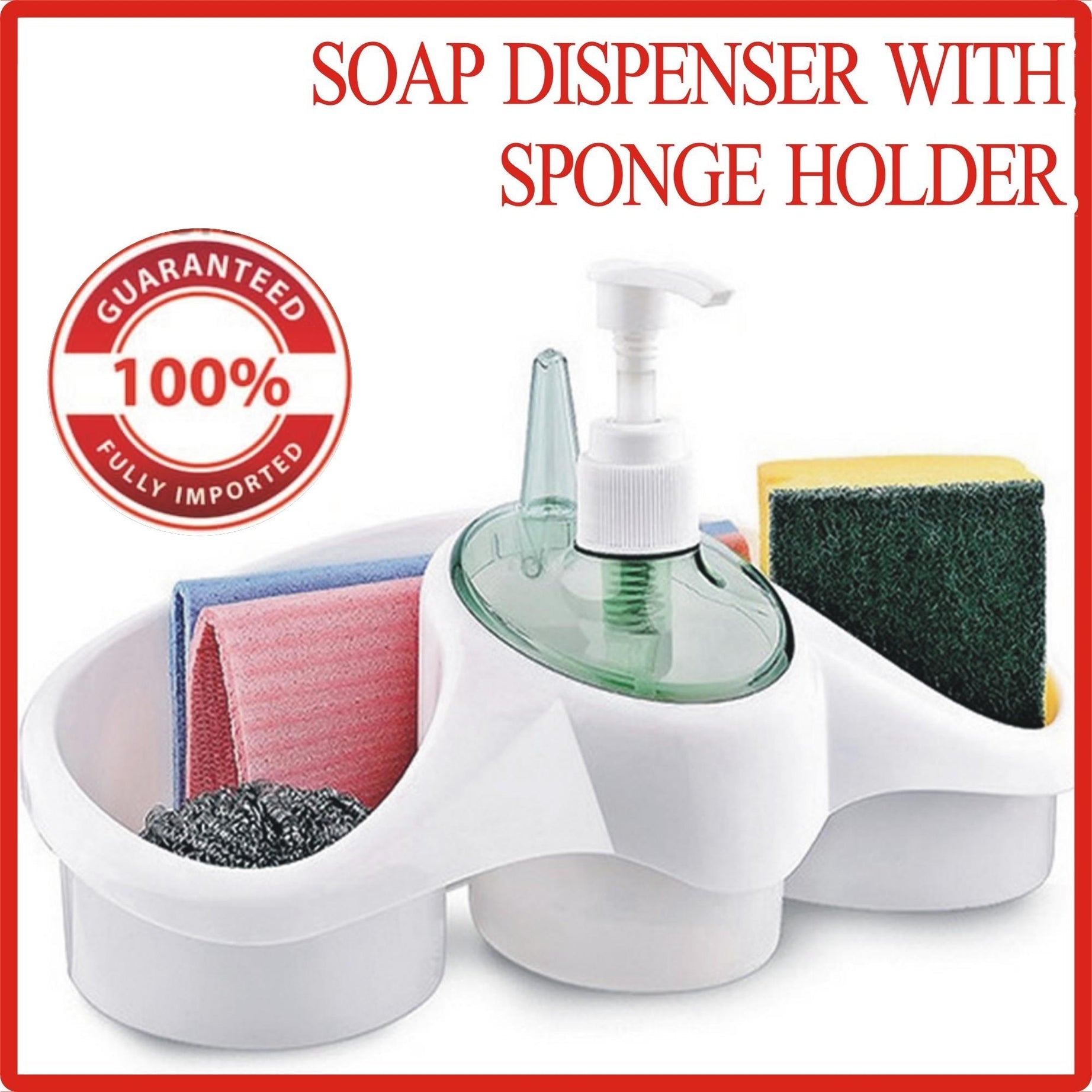 LIQUID SOAP DISPENSER AND SPONGE HOLDER