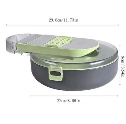 MANUAL 9 IN 1 VEGETABLE CHOPPER, DRAINING VEGETABLE CUTTER WITH STAINLESS STEEL BLADES