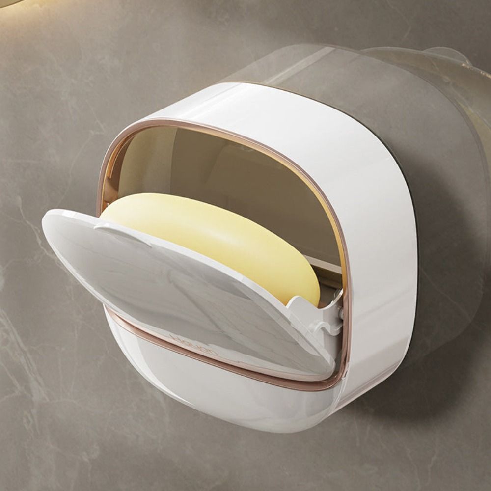 WALL MOUNTED DRAINING SOAP DISH WITH COVER