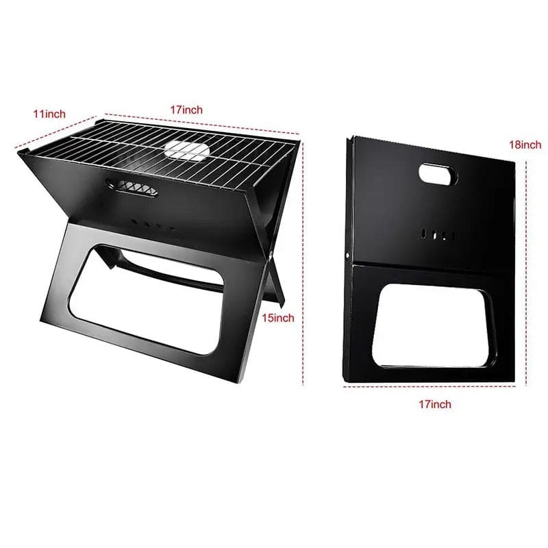 FOLDABLE PORTABLE CHARCOAL BBQ GRILL
