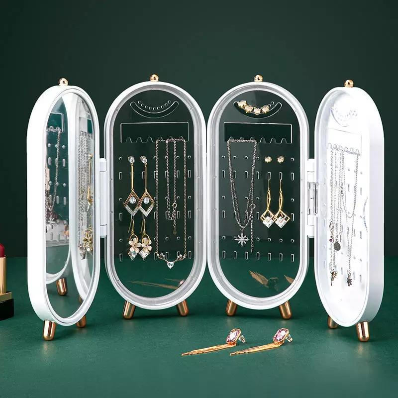 4 GRID FOLDABLE DESKTOP JEWELLERY ORGANIZER