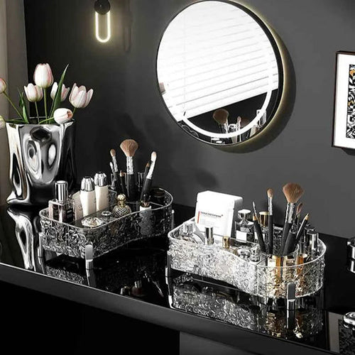 LUXURY DESKTOP GLACIER MAKEUP BRUSH ORGANIZER