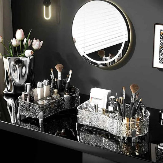 LUXURY DESKTOP GLACIER MAKEUP BRUSH ORGANIZER