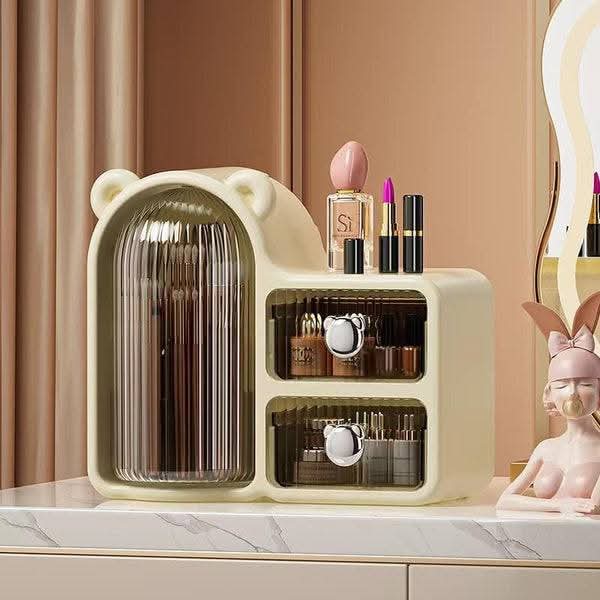360° ROTATING BEAR MAKEUP STORAGE BOX