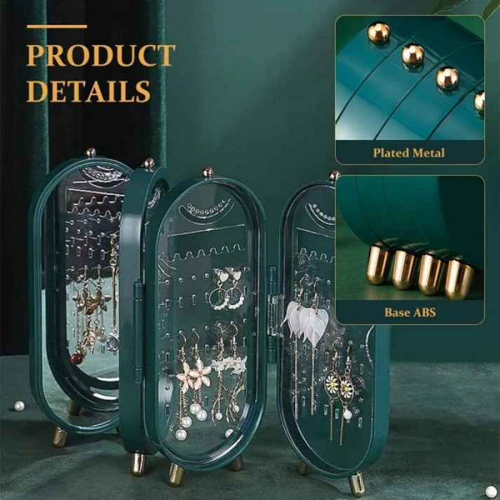 4 GRID FOLDABLE DESKTOP JEWELLERY ORGANIZER