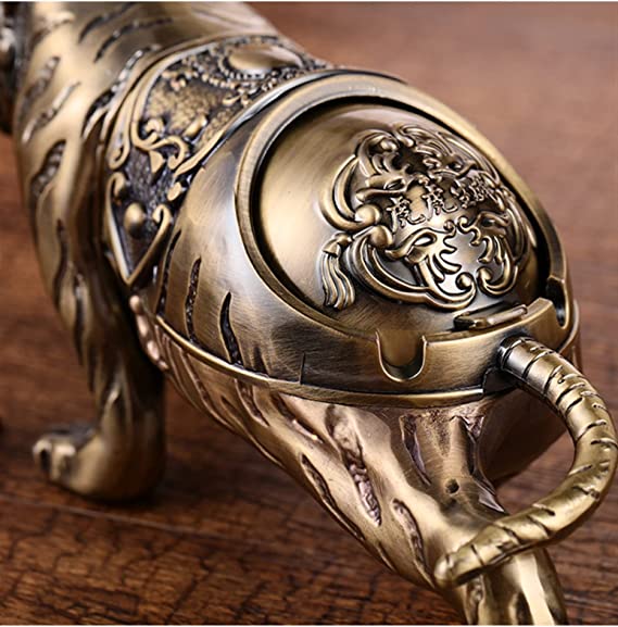 CREATIVE TIGER STYLE ASHTRAY WITH LID