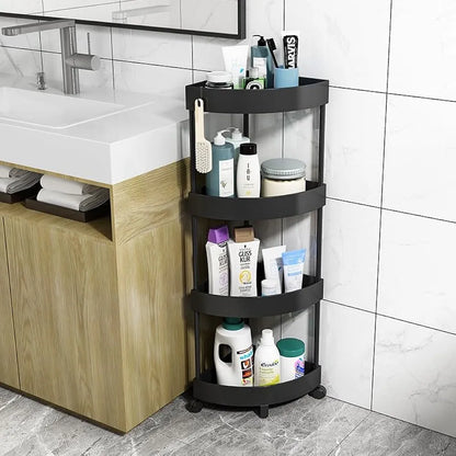 MULTIPURPOSE LAYER CORNER RACK PLASTIC & METAL ROD (4 LAYER) ✅