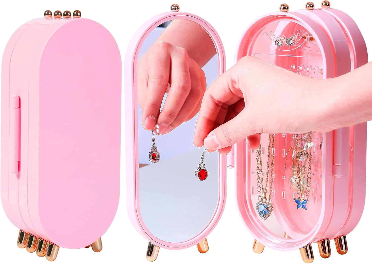 4 GRID FOLDABLE DESKTOP JEWELLERY ORGANIZER