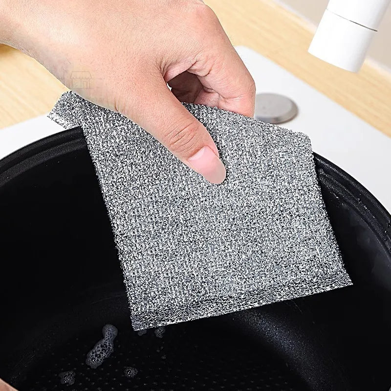 5PCS MULTIPURPOSE WIRE DISHWASHING CLOTHS FOR WET AND DRY CLEANING