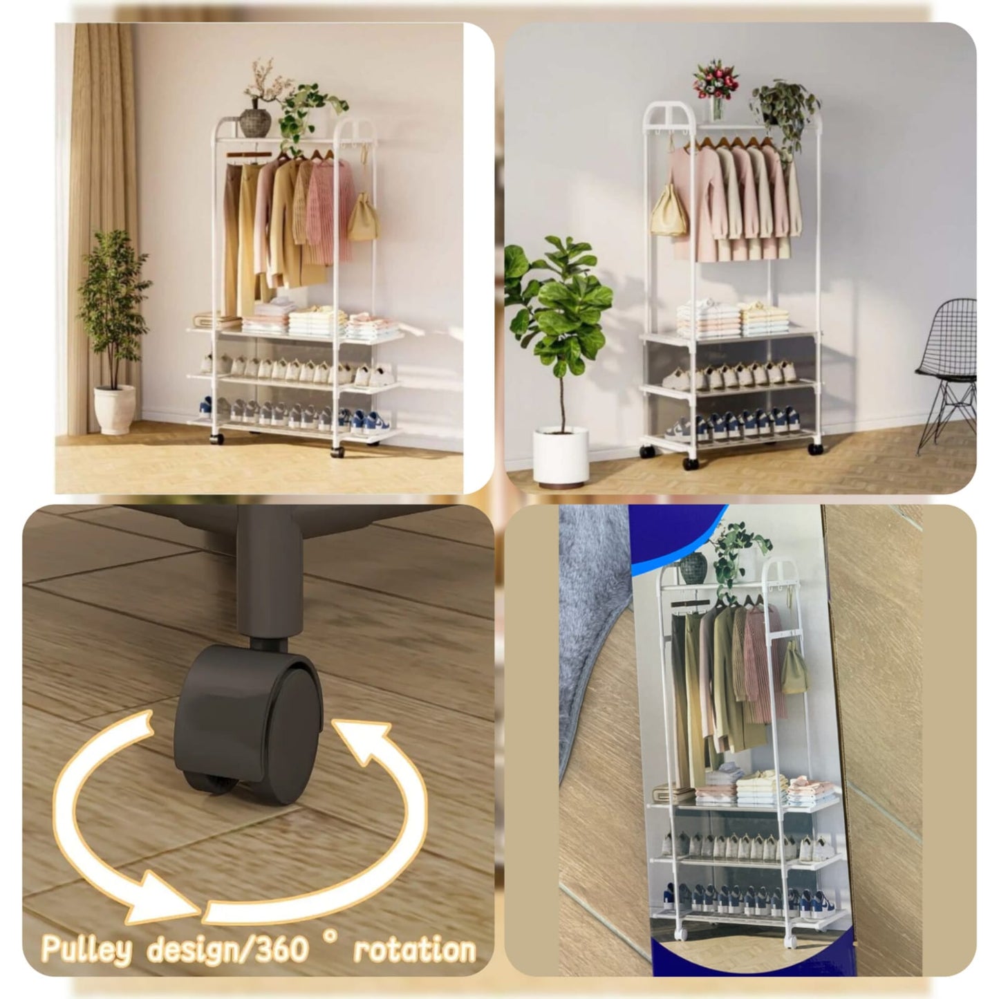 3LAYER MULTIFUNCTIONAL CLOTH WITH SHOE RACK (BOX PACKING)