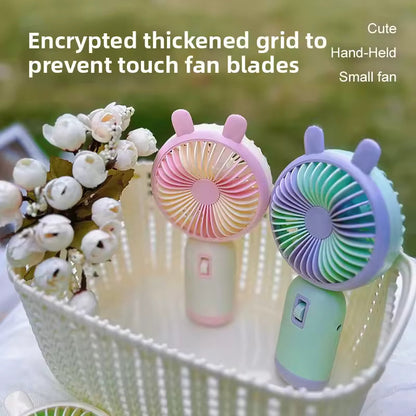 MINI HANDHELD FAN PORTABLE USB RECHARGEABLE 3 SPEED COOLING ✅