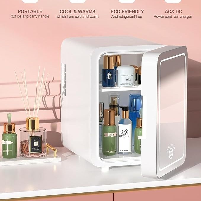 MINI MAKEUP FRIDGE: AC/DC COOLER & WARMER FOR BEAUTY & SKINCARE | HOME & CAR USE