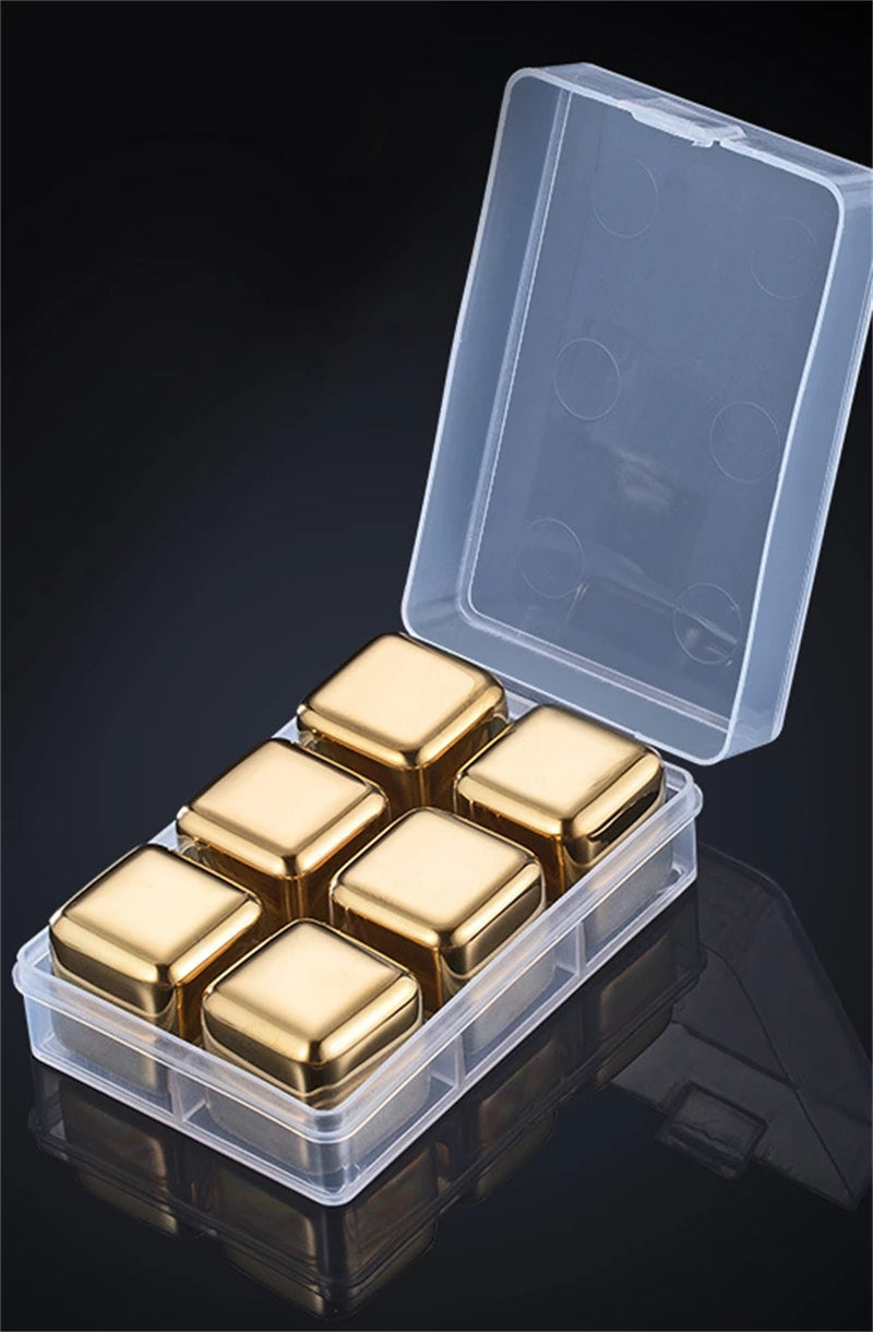 REUSABLE STAINLESS STEEL ICE CUBES ICE PELLETS COOLING STONES COOLER FOR DRINK BAR TOOL