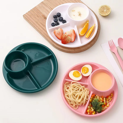 4 COMPARTMENT ROUND PLASTIC DINNER PLATE