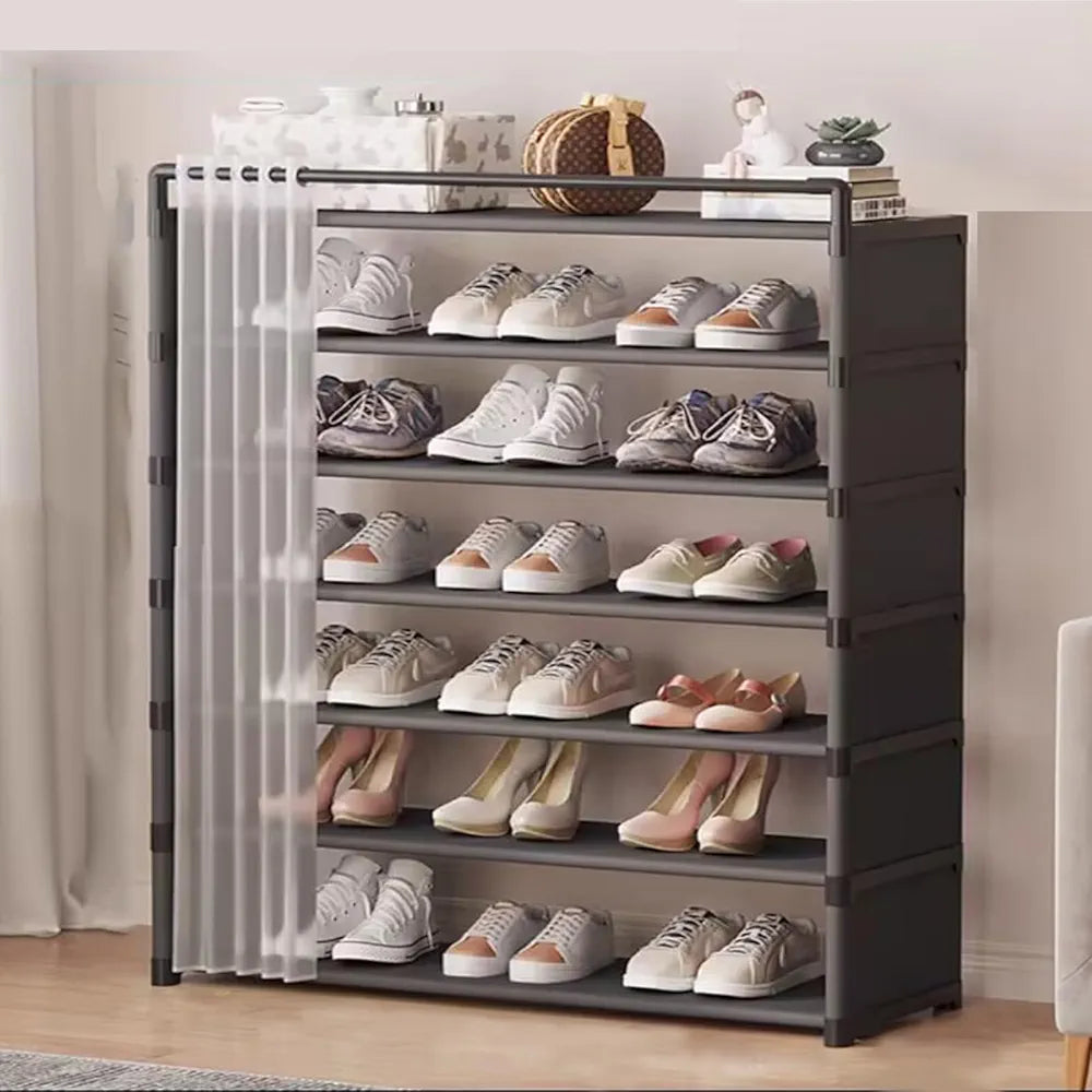 LAYER CURTAIN SHOE RACK