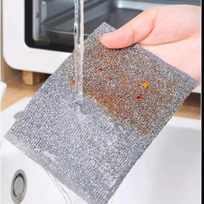 5PCS MULTIPURPOSE WIRE DISHWASHING CLOTHS FOR WET AND DRY CLEANING
