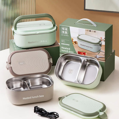 ELECTRIC HEATED LUNCH BOX (STAINLESS STEEL) ✅