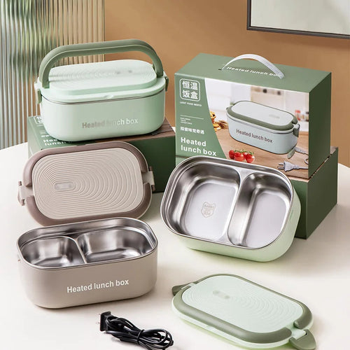 ELECTRIC HEATED LUNCH BOX (STAINLESS STEEL) ✅