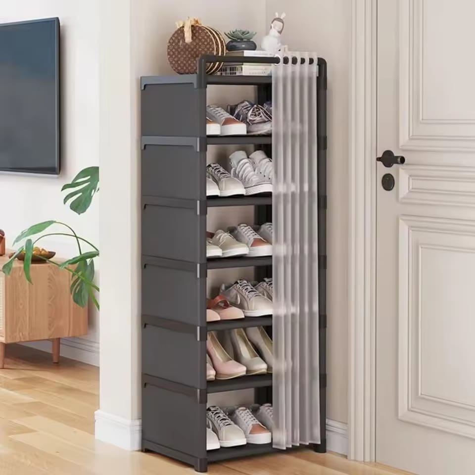 LAYER CURTAIN SHOE RACK