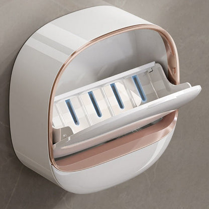 WALL MOUNTED DRAINING SOAP DISH WITH COVER